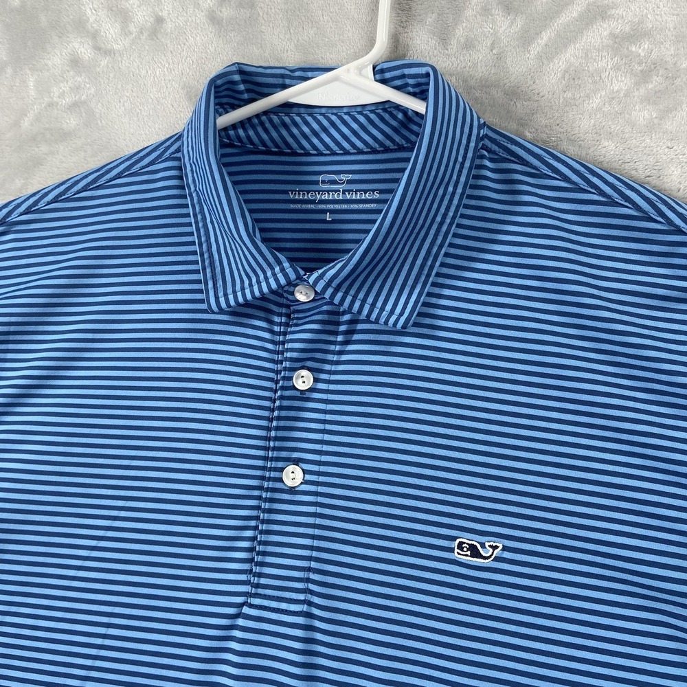 Vineyard Vines Shirt Mens Large Polo Performance Short Sleeve Pullover Striped
